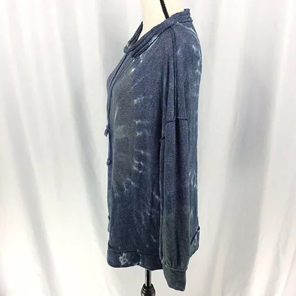 We The Free Blue Best Catch Tie Dye Tunic Top XS Drawstring Free People - Picture 8 of 12